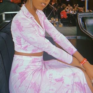 Matching Crop top and skirt set